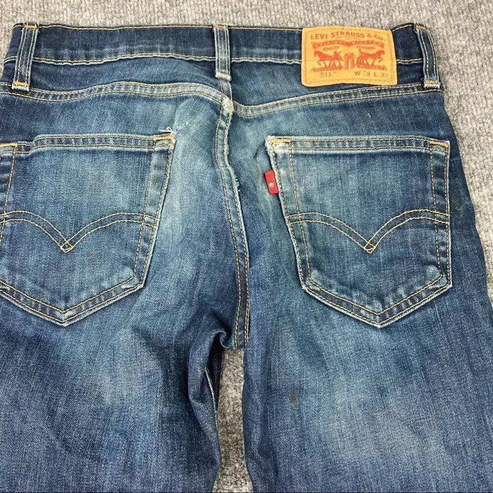 Levi's Jeans Men's‎ Size 29x32 511 Ripped Distressed Medium Wash Slim